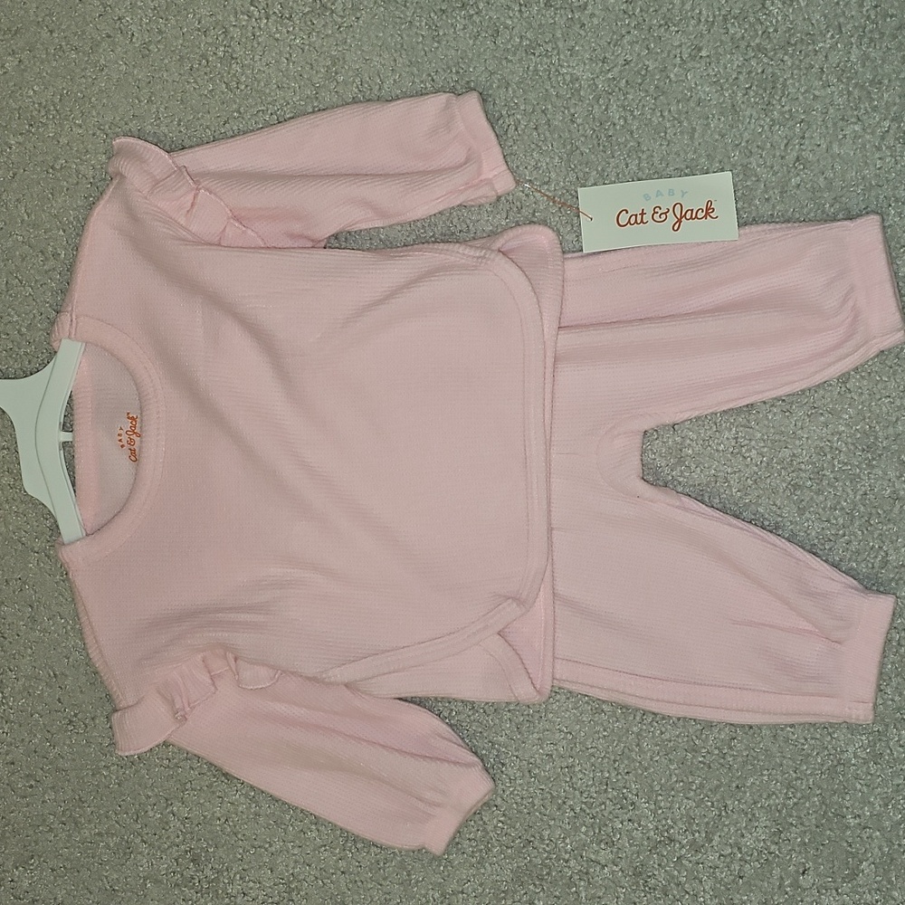 Cat & Jack Light Pink Ruffle Baby Set